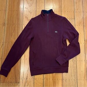 Lacoste Quarter Zip Ribbed 100% Cotton
